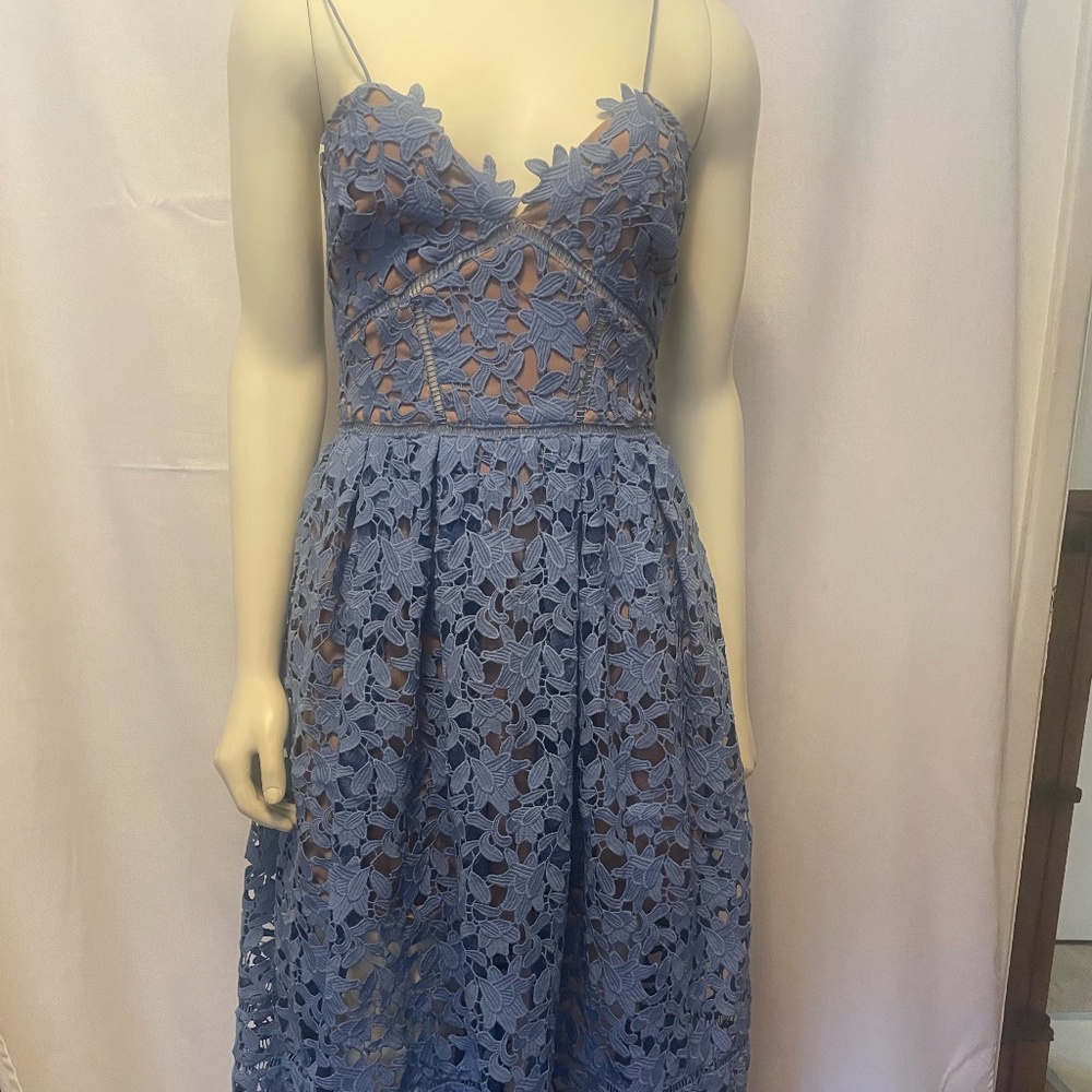 Self Portrait Azaelea Lace Midi Dress (periwinkle) Size 4
